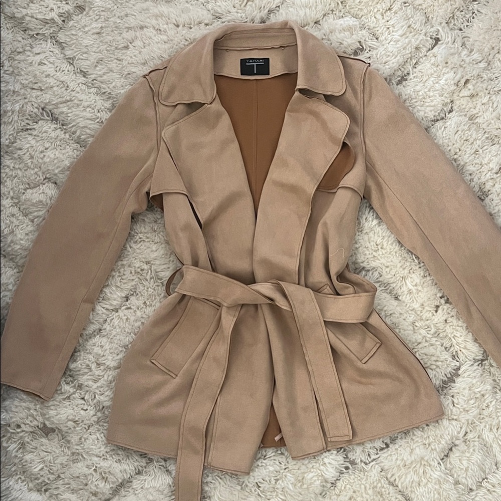 Tahari Tan Trench Coat with Belt